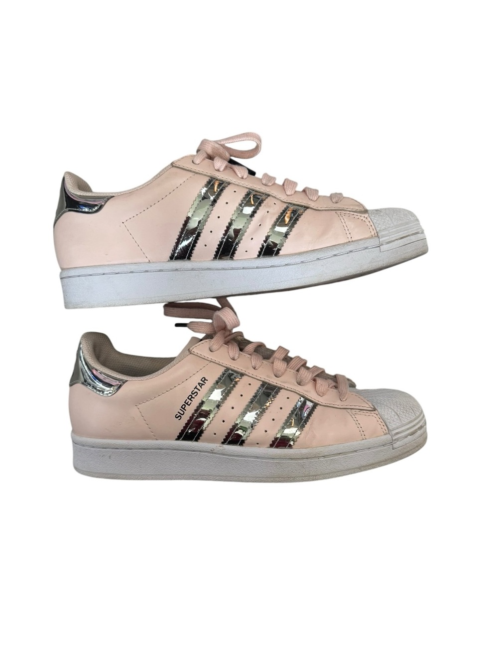 Adidas Superstar Pink Iridescent Shell Toe Sneakers Size 8 Y2K Balletcore - Picture 4 of 8
